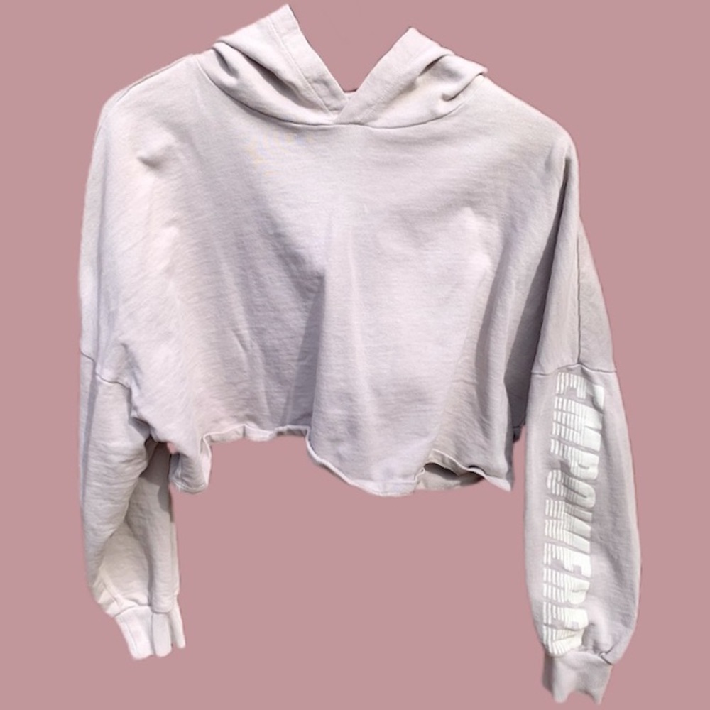 Crop top hoodie! “Empowered” on sleeve LRG